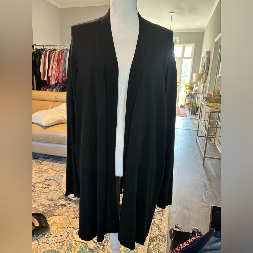 Black long cardigan sweater